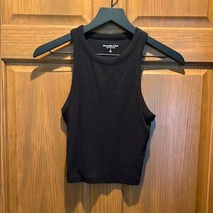 Abercrombie Black Fitted Crop Tank Top